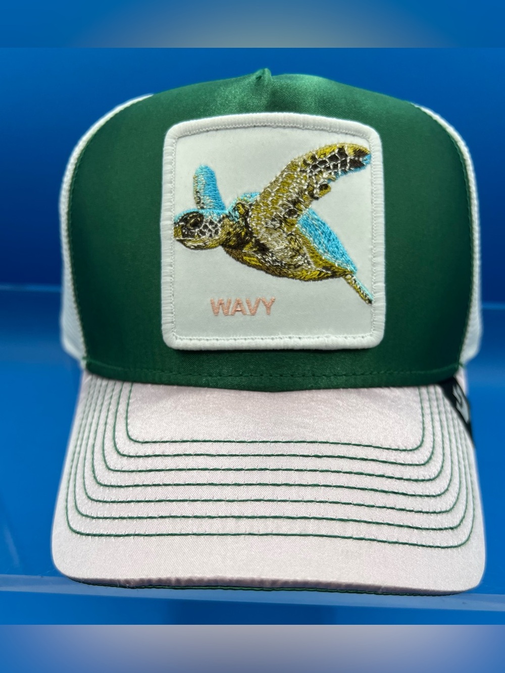 Goorin Bros Wavy Sea Turtle Trucker Hat, Satin Finish, NWT